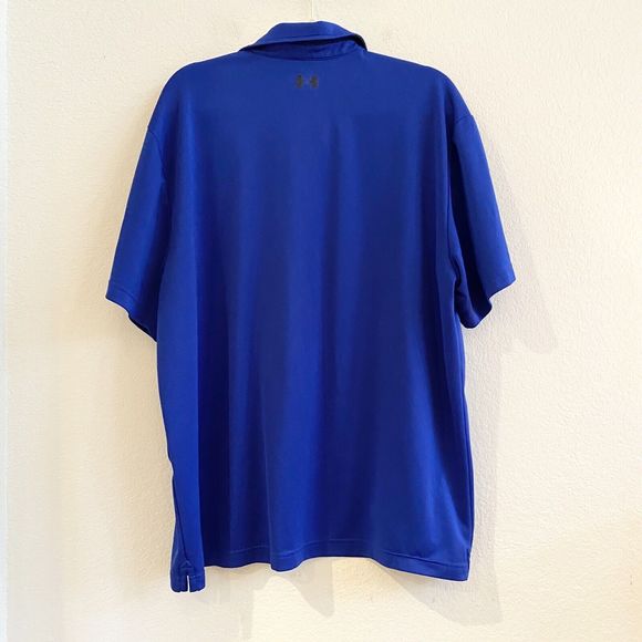 Under Armour Polo Mens 2XL Loose Heat Gear Blue Logo Lightweight - Picture 6 of 8